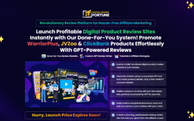 Launch a done-for-you review website and promote WarriorPlus, JVZoo & ClickBank products effortlessly with GPT